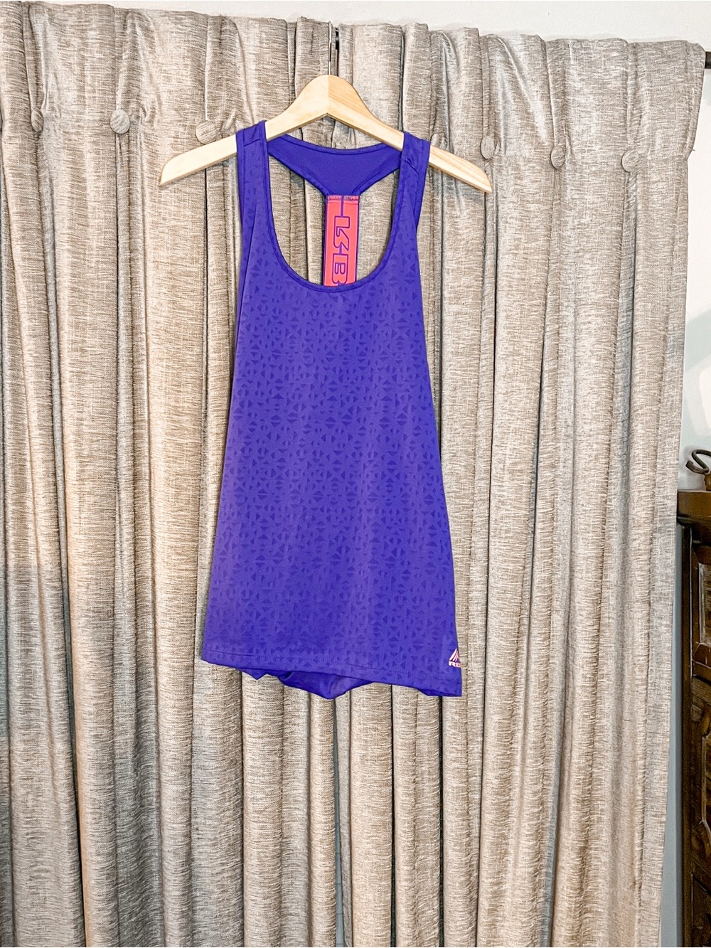 RBX Perfoemance Athletic Purple Geometric Print Racerback Tank Top Size Large